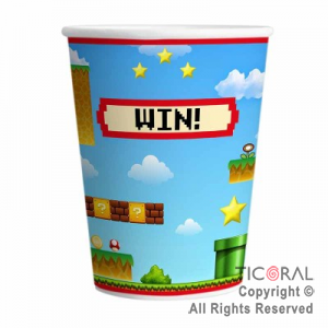 SUPER MARIO BROSS VASO 8 OZ x 8